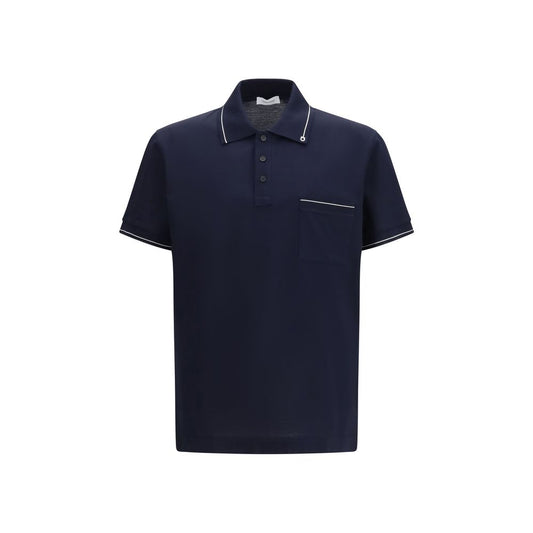 Blue Cotton Polo Shirt