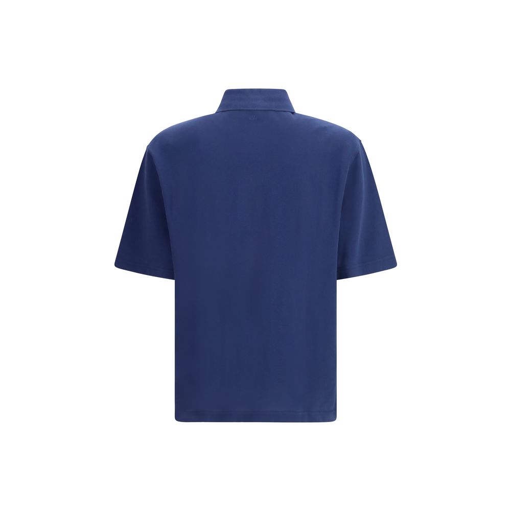 Blue Cotton Polo Shirt
