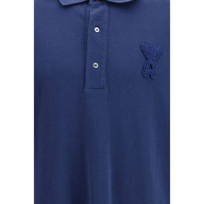 Blue Cotton Polo Shirt