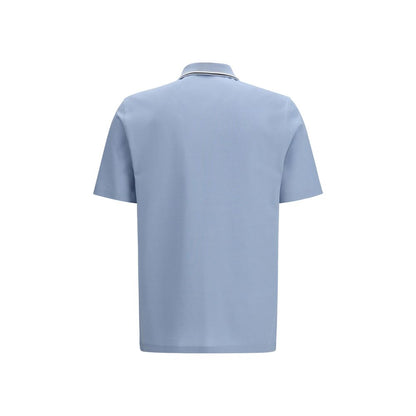 Blue Cotton Polo Shirt