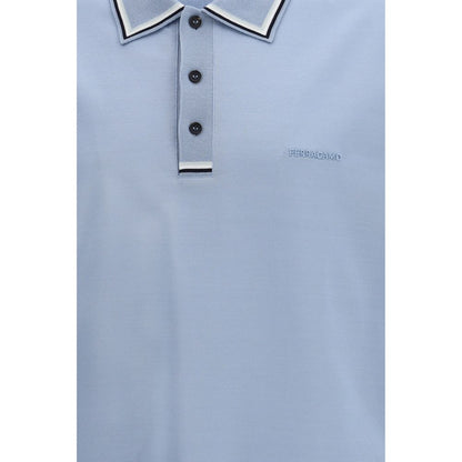 Blue Cotton Polo Shirt