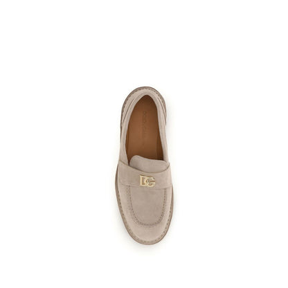 Beige Calf Leather Bos Taurus Slip-On Loafers