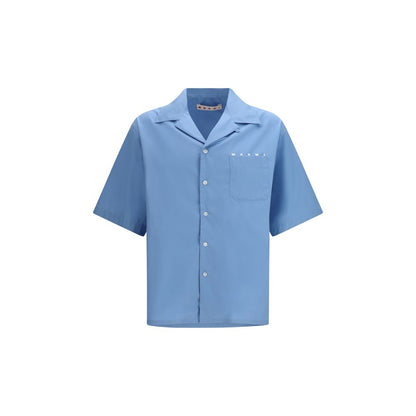 Blue Cotton Shortsleeve Shirt
