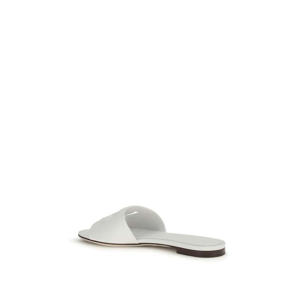 White Calf Leather Bos Taurus Sandals