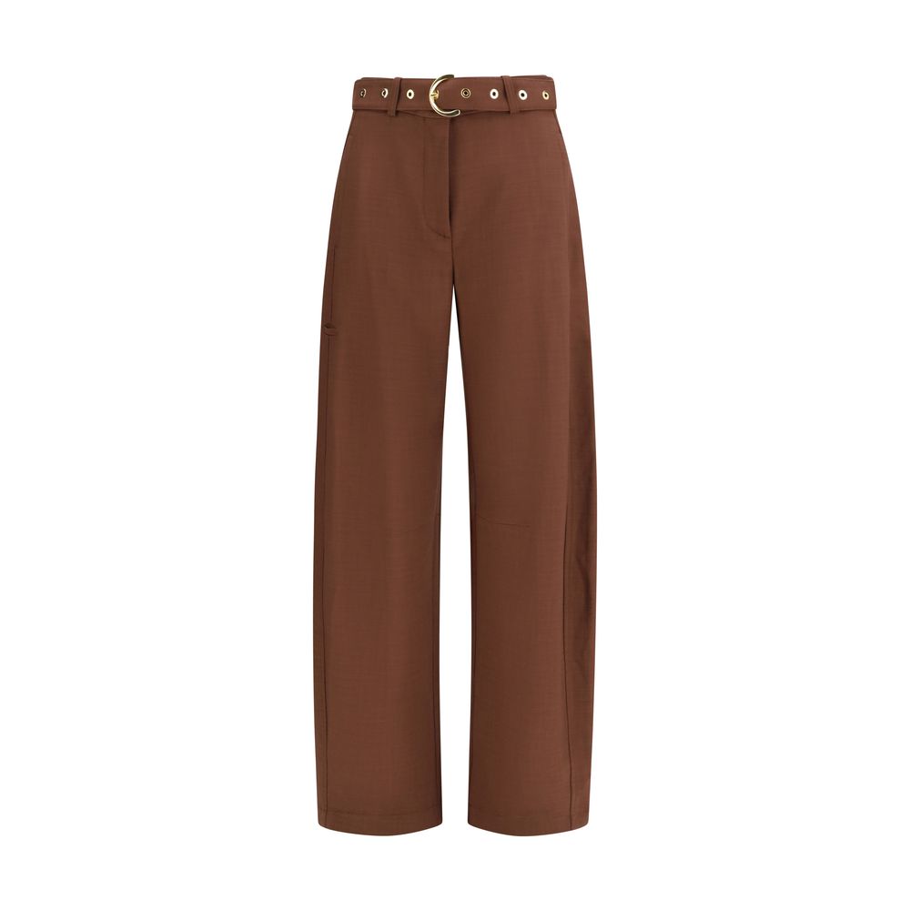 Brown Viscose Casual Pants