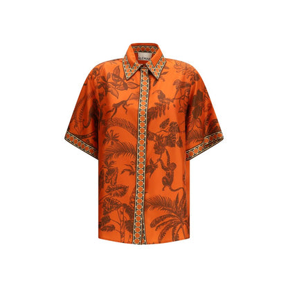 Orange Silk Shirt