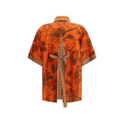 Orange Silk Shirt