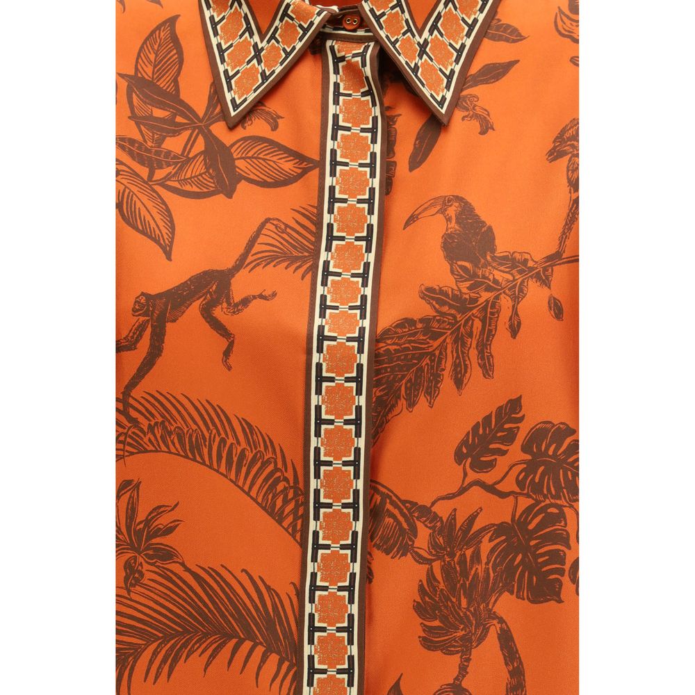 Orange Silk Shirt