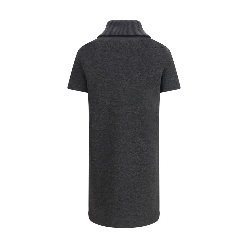 Gray Cotton Casual Dress