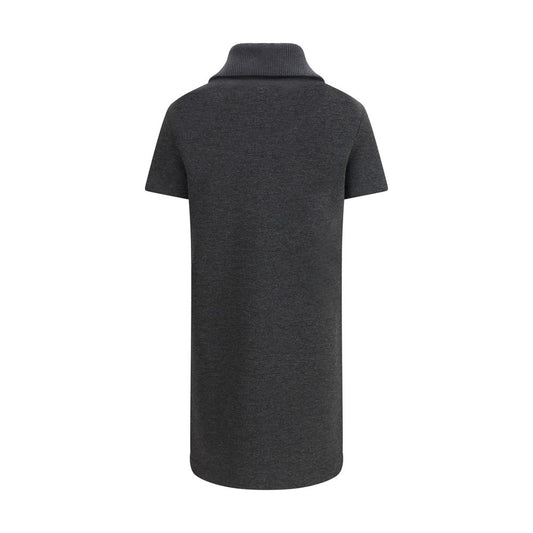 Gray Cotton Casual Dress