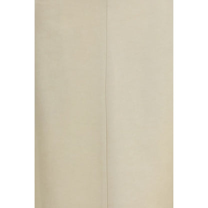 Beige Linen Midi Skirt