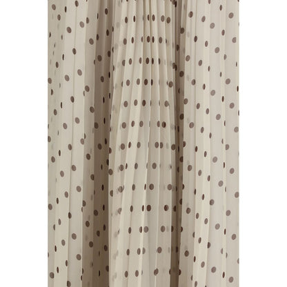 Beige Polyester Long Skirt