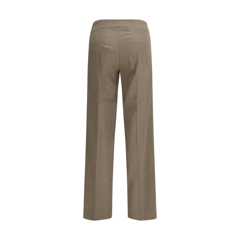 Beige Linen Casual Pants