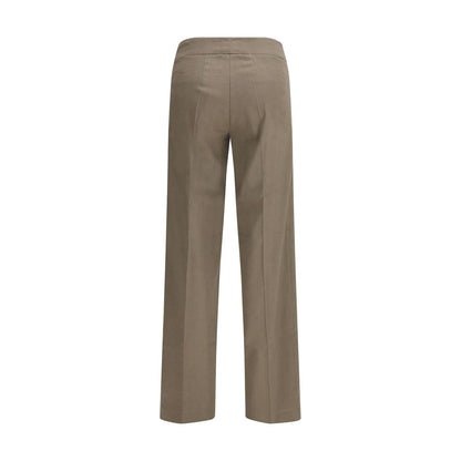 Beige Linen Casual Pants