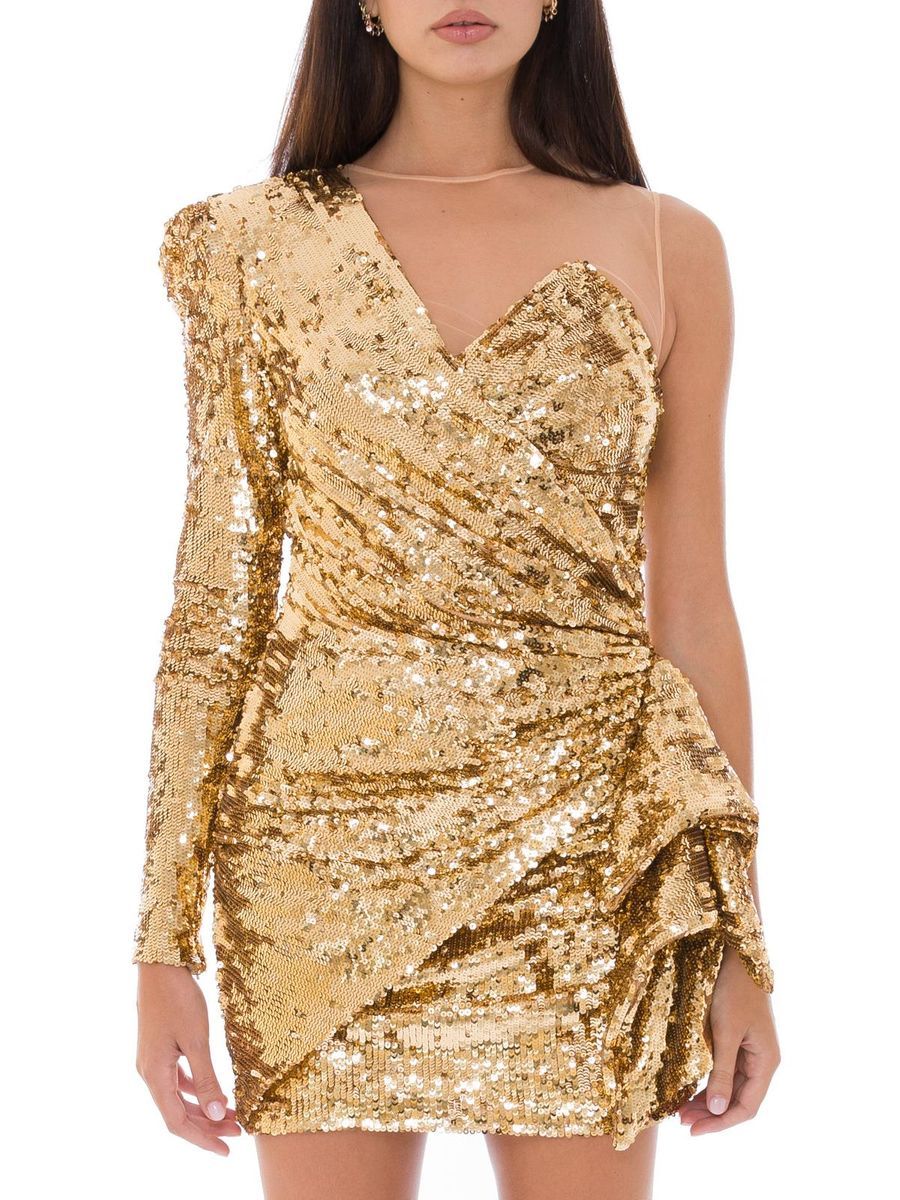 Bicolor Polyamide Short Dress