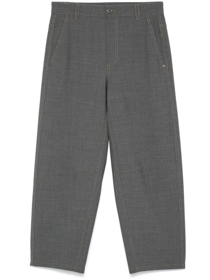 Gray Wool Casual Pants