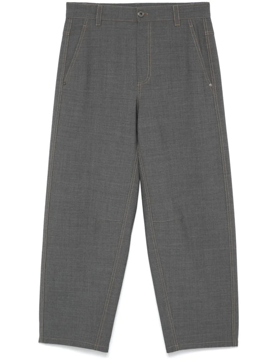 Gray Wool Casual Pants
