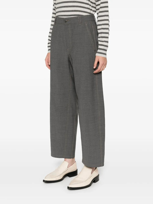 Gray Wool Casual Pants