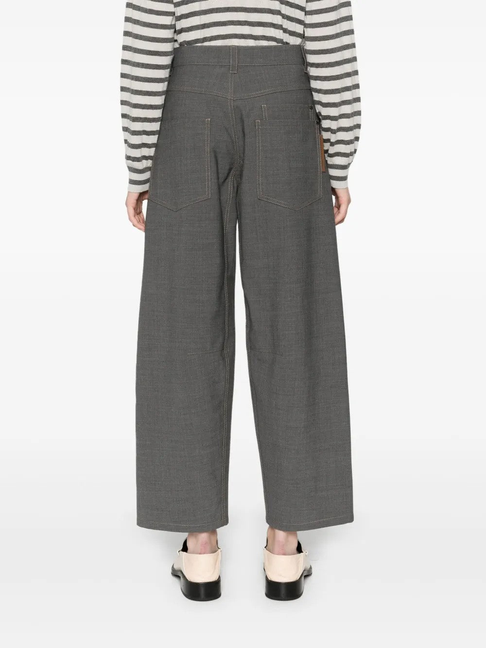 Gray Wool Casual Pants