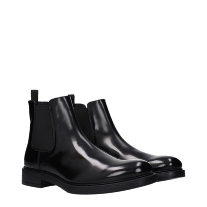 Black Leather Ankle Boots