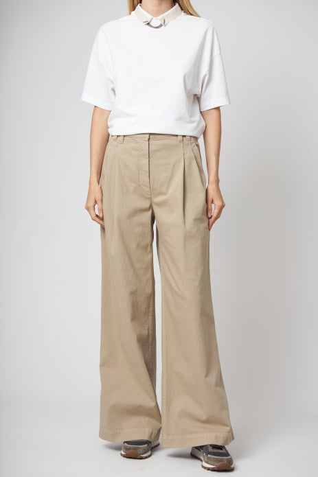 Brown Cotton Casual Pants