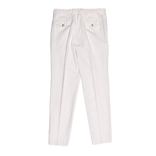 White Cotton Casual Pants