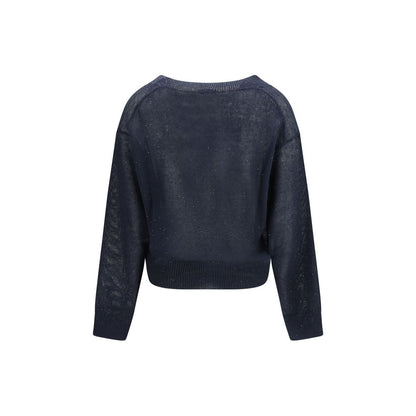 Blue Linen Sweatshirt