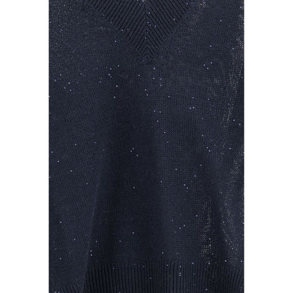 Blue Linen Sweatshirt