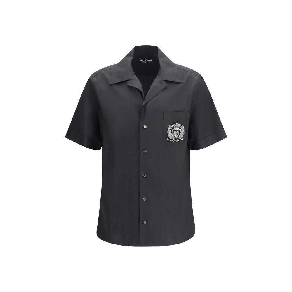 Black Cotton Shortsleeve Shirt