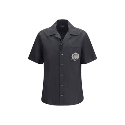 Black Cotton Shortsleeve Shirt