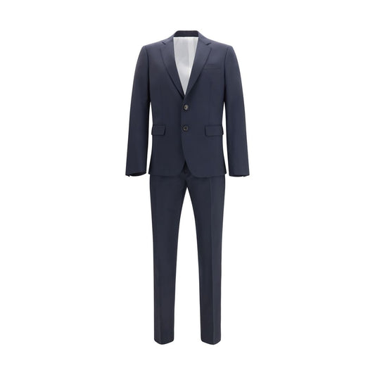 Blue Fleece Wool Two-Piece Suit