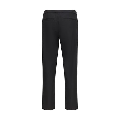 Black Fleece Wool Casual Pants