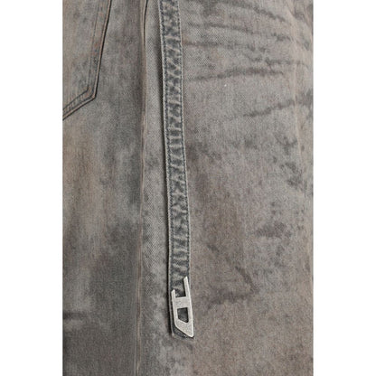 Gray Lyocell Midi Skirt