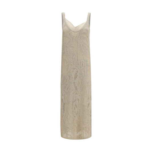 Beige Linen Casual Dress
