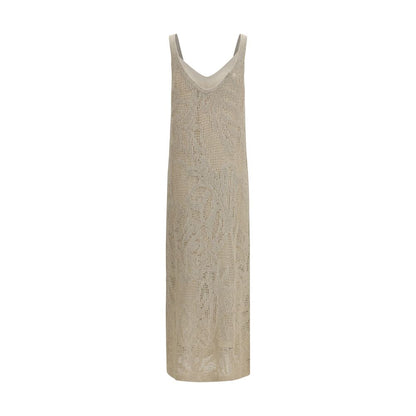 Beige Linen Casual Dress