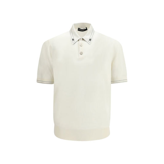 Beige Silk Polo Shirt