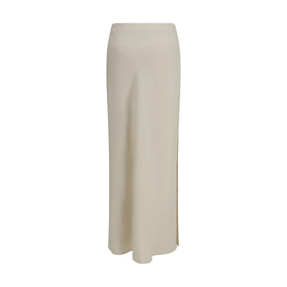 Beige Viscose Long Skirt