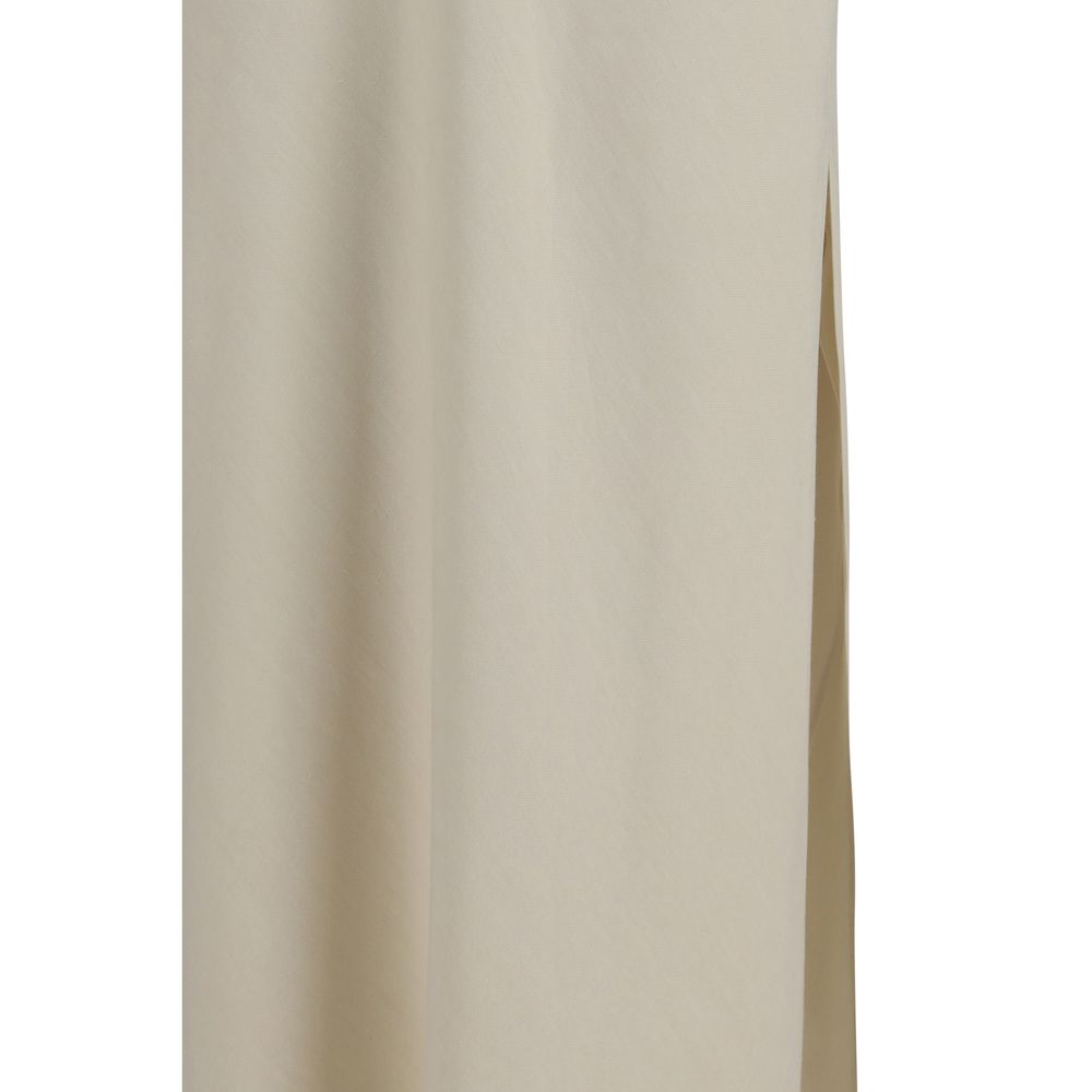 Beige Viscose Long Skirt