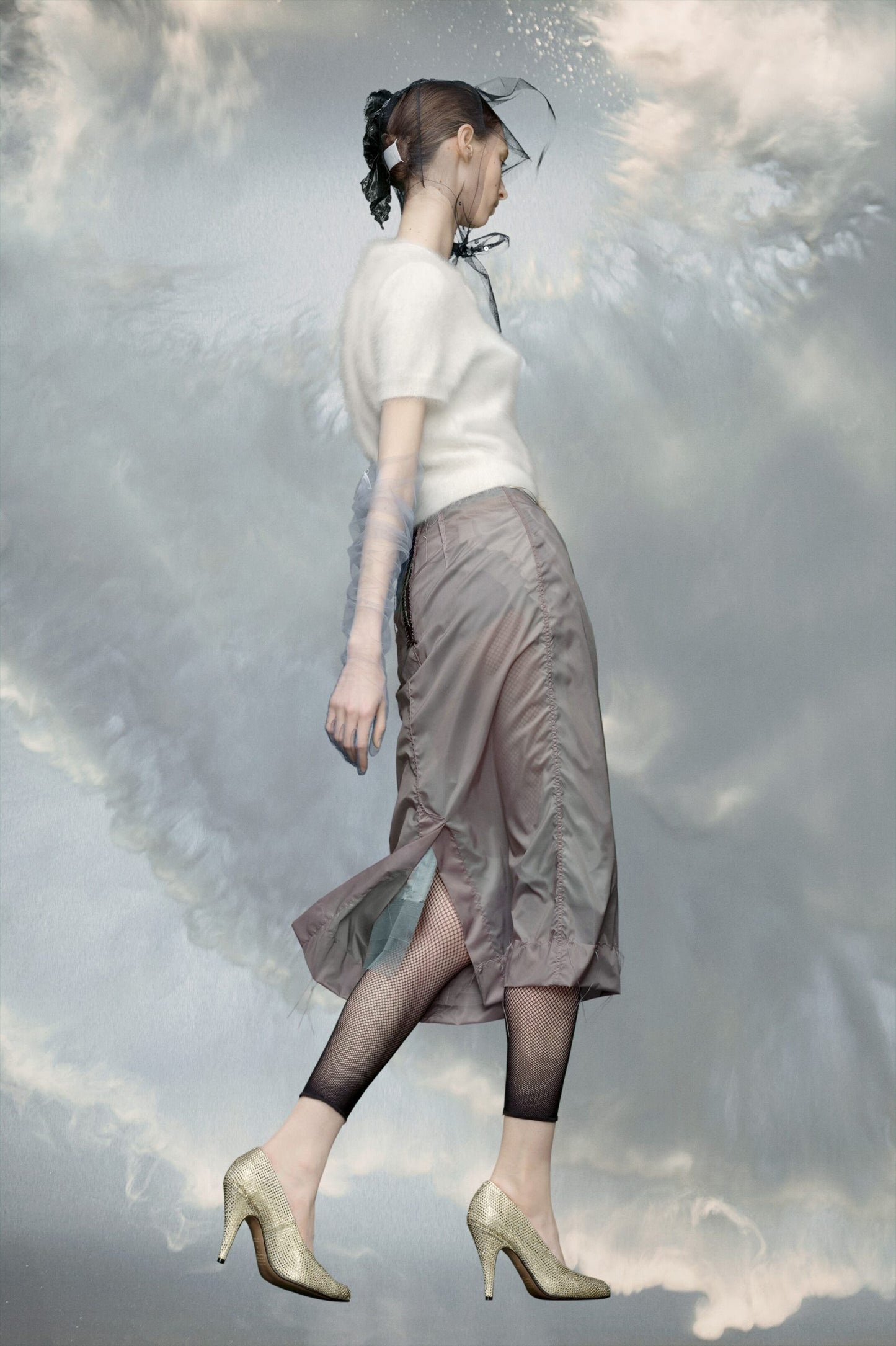 Gray Fibres Midi Skirt