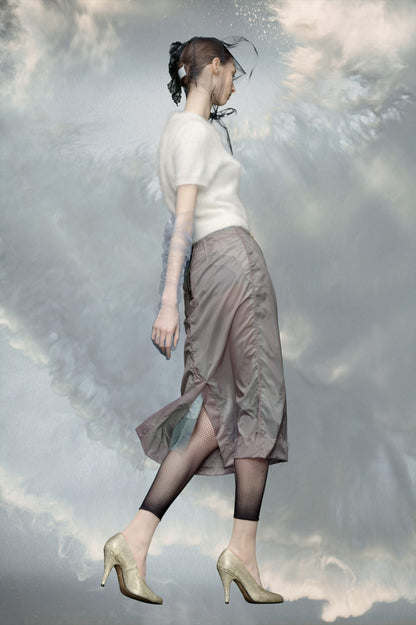 Gray Fibres Midi Skirt