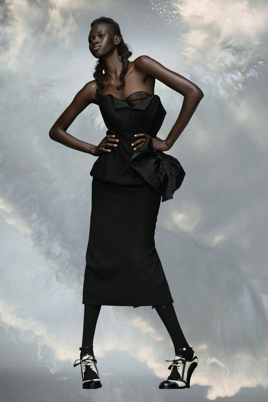 Black Fibres Midi Dress