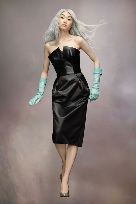 Black Fibres Midi Skirt