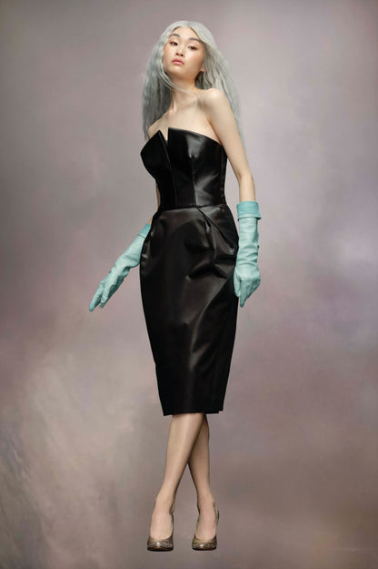 Black Fibres Midi Skirt