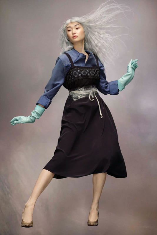 Black Fibres Midi Dress