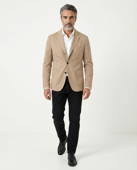 Beige Cotton Blazer