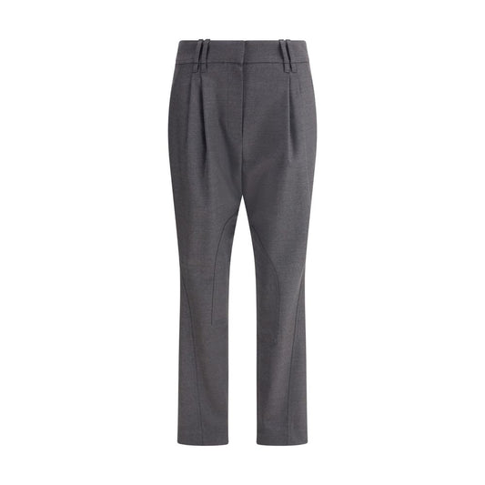 Bicolor Fleece Wool Casual Pants