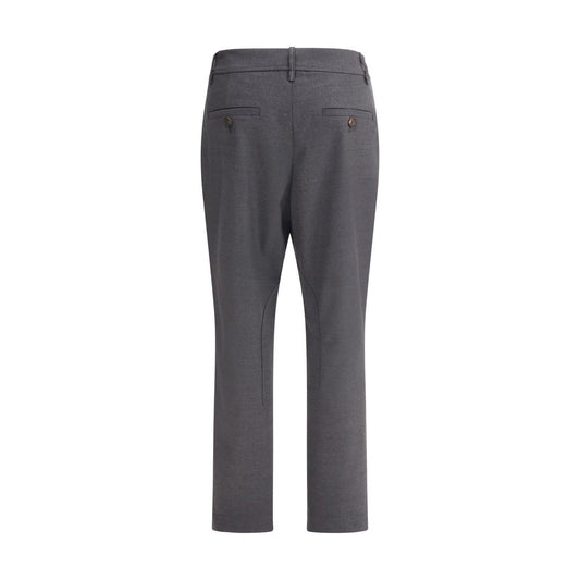 Bicolor Fleece Wool Casual Pants