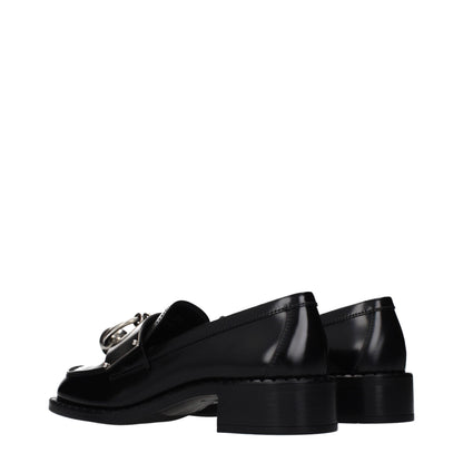 Black Leather Slip-On Loafers