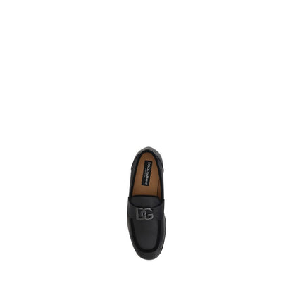 Black Calf Leather Bos Taurus Slip-On Loafers