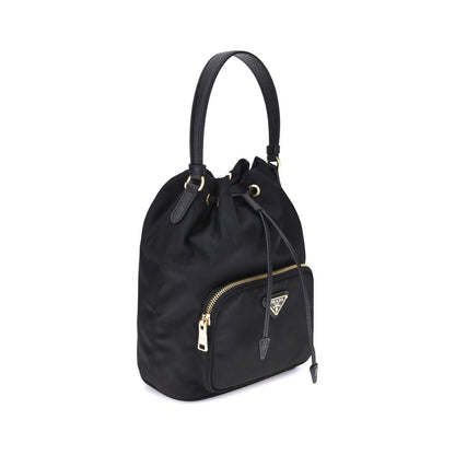 Black Recycled Polyamide Backet Bag